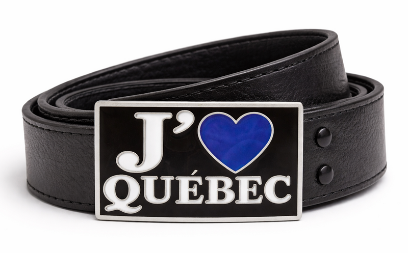J'aime Love Quebec Quebecois Fleur De Lys Belt Buckle