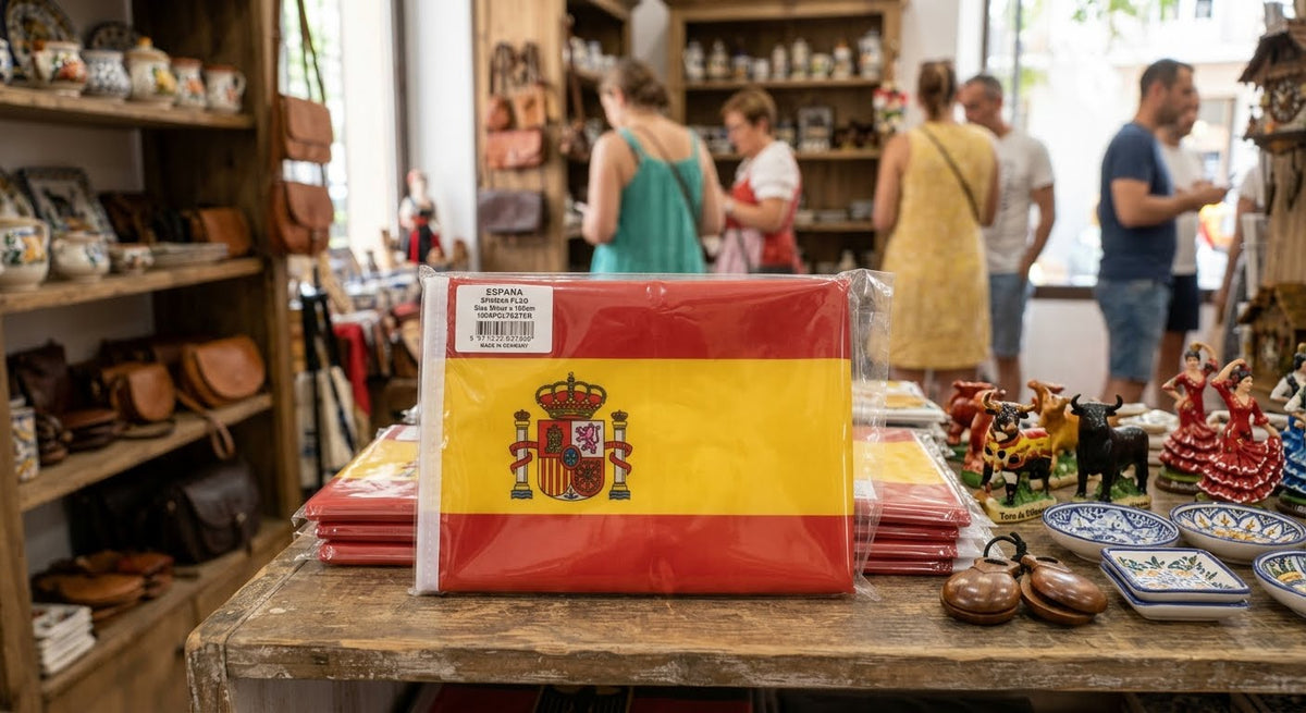 Spain España Country Waving Pole Flag for Soccer Fans