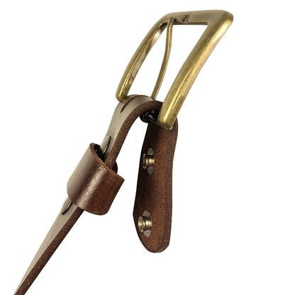 1.5"(38mm) Mahogany Full Grain Leather Belt Handmade in Canada by Zelikovitz Size 26-46