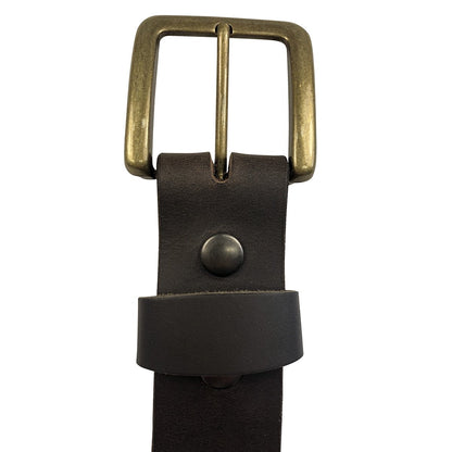 1.5"(38mm) Brown Solid Buffalo Leather Belt Handmade in Canada by Zelikovitz Size 26 - 60