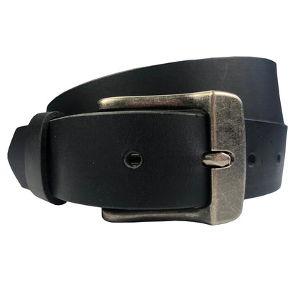 1.25"(32mm) Black Solid Buffalo Leather Belt Handmade in Canada by Zelikovitz
