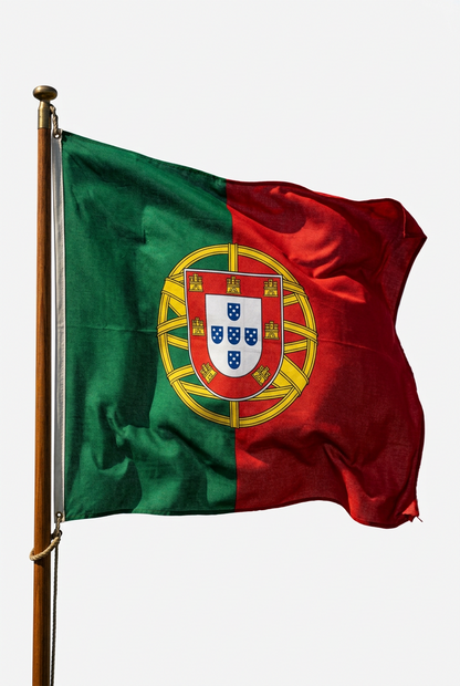 Portugal National Soccer Waving Pole Flag Escudo Quinas