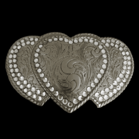 Rhinestone Hearts Mother Love Belt Buckle