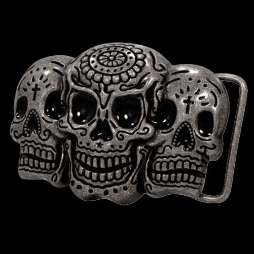 Skeleton Forehead Skull Cross Tattoo Belt Buckle