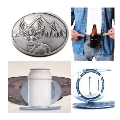 Beverage Beer Holder Deer Hunting Hunter Belt Buckle