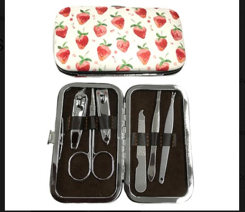 6 pcs Manicure Pedicure Set Stainless Nail Clipper Kit Cuticle Grooming Case