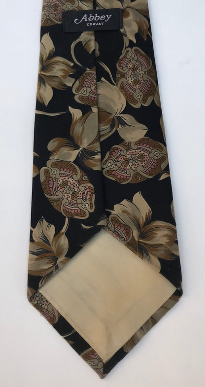 Abbey Cravat Floral Print Design Classy Fancy Silk Cravate pour hommes Cravates