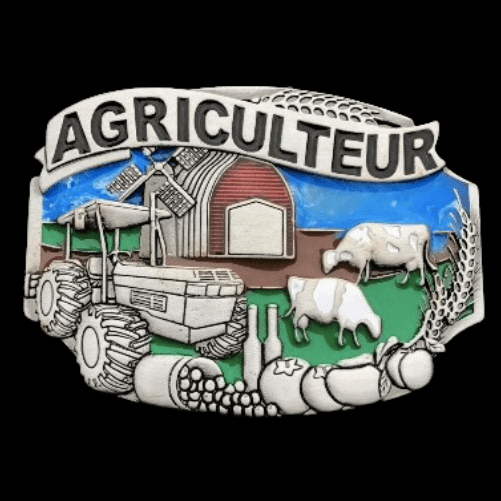 Agriculteur French Agriculture Cow Farm Belt Buckle