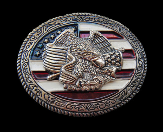 USA American Flag Old Glory Eagle Belt Buckle