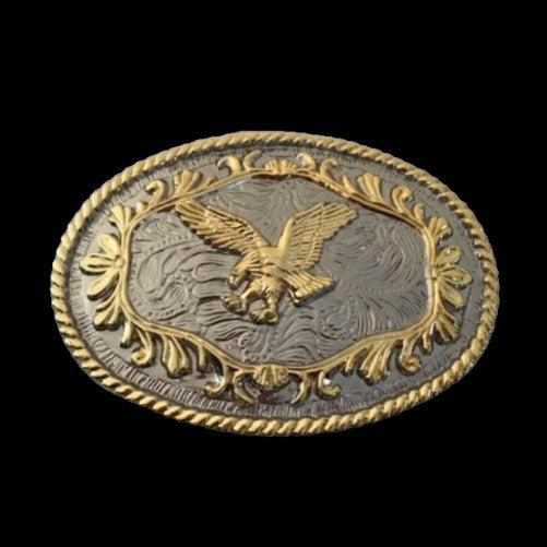 Boucle de ceinture plaquée argent doré American Eagle