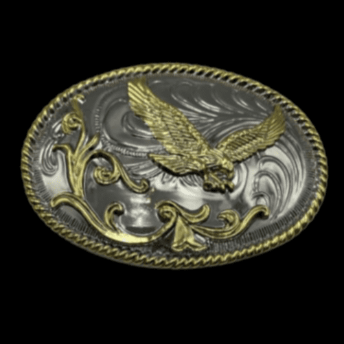 Boucle de ceinture plaquée argent doré American Eagle