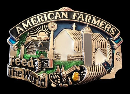 American Farmers Feed The World Belt Buckle