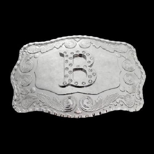 Letter B Initial Name Letters Large Western Belt Buckle