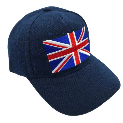 Casquette de baseball surélevée Union Jack brodée, chapeau d'été, bleu marine