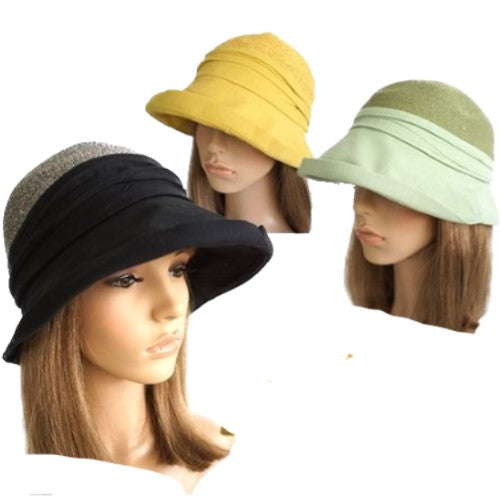 Chapeau en coton à fleurs pour femmes, casquette à bord rond, Cloche, été et printemps