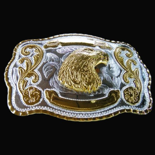 Golden Eagle Cowboy American Western Belt Buckle