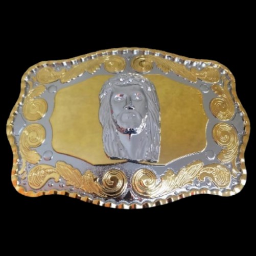 Jesus Christ Face Catholic Religion Western Belt Buckle