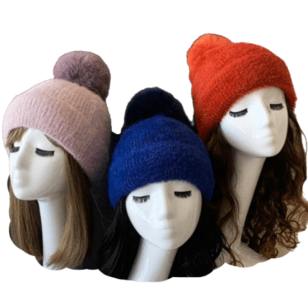 Gorro de bola grande con pompones, gorro de invierno para mujer, gorros tejidos, pompón de esquí al aire libre