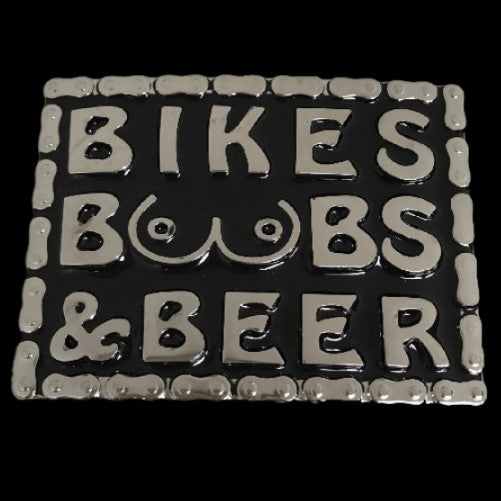 Bikes Boobs Beer Motorcycle Chain Funny Belt Buckle