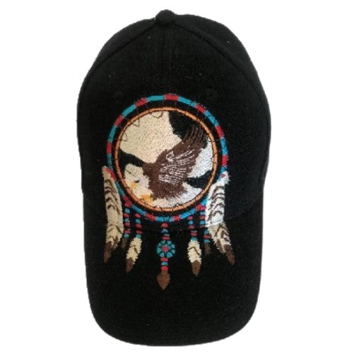 Chapeau noir Baseball Dream Catcher Eagle Feather Native Indian Chapeau Casquette