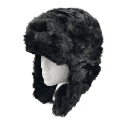 Noir Must Have Saison Mode Fausse Fourrure Bomber Trooper Ski Chapeau D'hiver