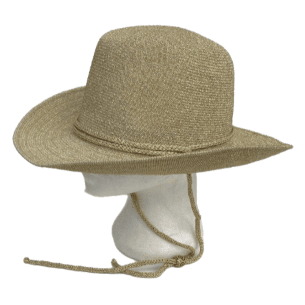 Bling Gold Hat Verano Al Aire Libre Mujeres Western Cowboy Transpirable FashionHats