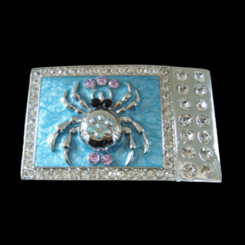 Blue Crystal Rhinestone Spider Insect Dressy Women's Belt Buckle Buckles