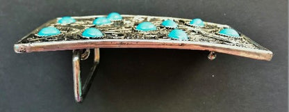 Flower Turquoise Stones Boho Hippie Belt Buckle