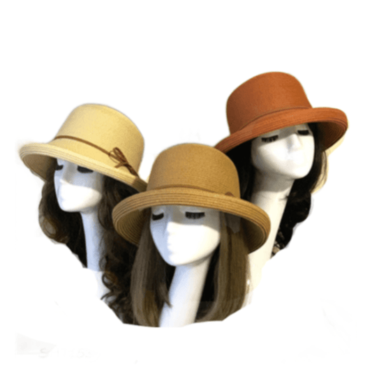 Women's Fashion Roll Up Brim Style Straw Fedora Hats Cool Sun Hat