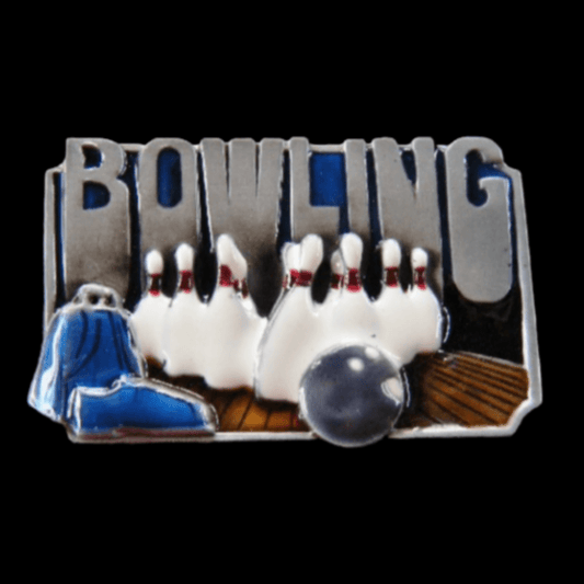 Bowling Alley Pins Game Sports Belt Buckle