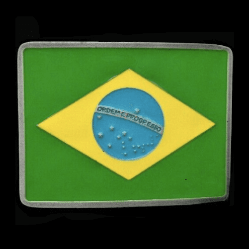 Brazil Brasil Brasilia Brazilian Rio Flag Belt Buckle