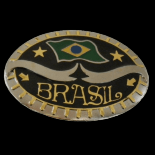 Brazil Brazilian Brasil Rio Western Flag Belt Buckle