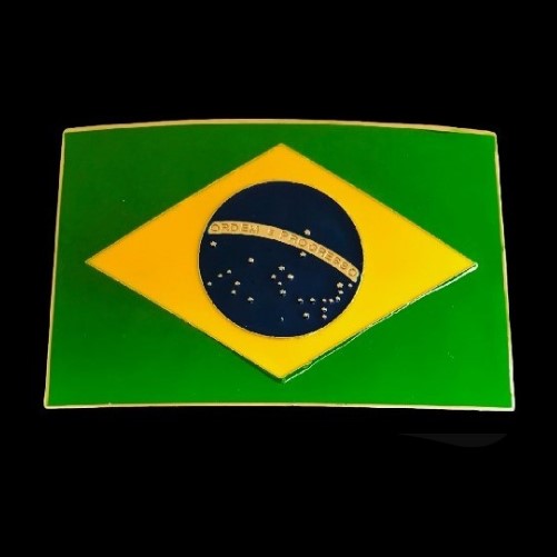 Brazil Brasil Brazilian Rio Flag Belt Buckle