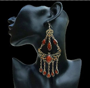 Brown Fashion Dangle Dangling Chandelier Gypsy Style Earrings Jewelry