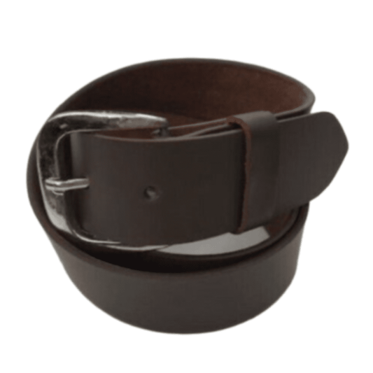 Ceinture en cuir uni marron à clipser boucle amovible solide unisexe homme femme