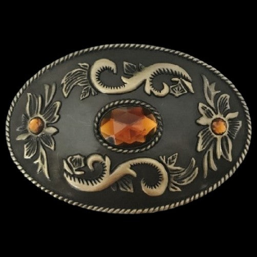 Flower Antique Hippie Era Western Belt Buckle Style