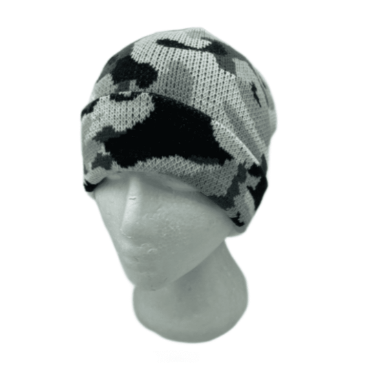 Camo Beanie Cap Plain Knit Ski Hat Cuff Winter Solid Warm Women's Winter Fashion