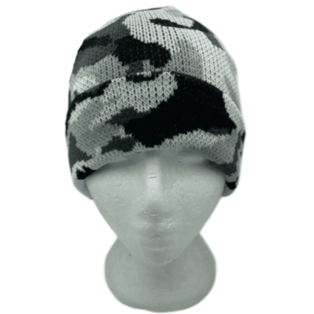 Gorro de camuflaje Gorro de esquí de punto liso Puño de invierno Sólido Cálido Moda de invierno para mujer