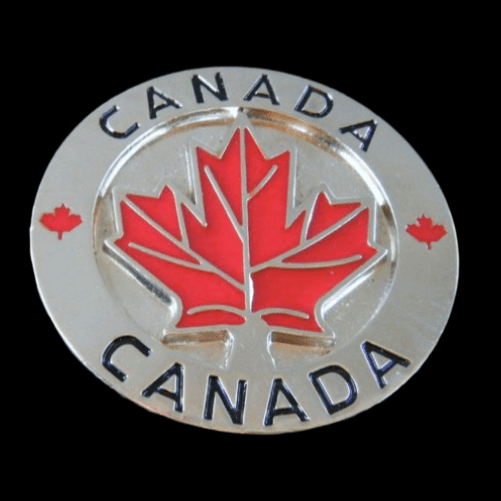 Canada North Ottawa Maple Leaf Flag Belt Buckle