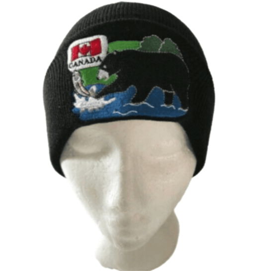 Canada Canadian Flag Maple Leaf Bear Ski Hat Beanie Chapeau Tuque Toque