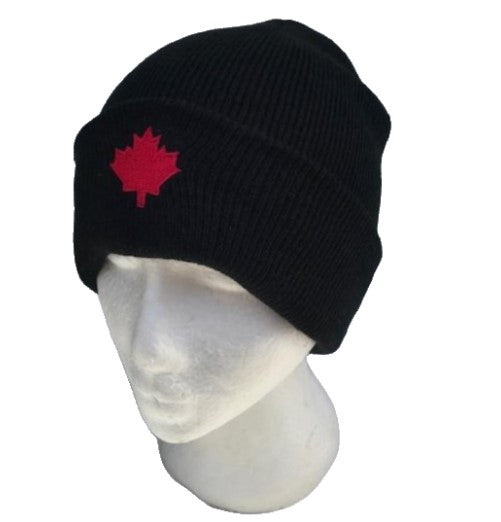 Canada Canadian Flag Red Maple Leaf Black Unisex Ski Hat Beanie Hats Chapeau