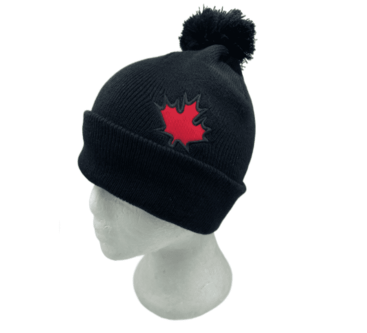 Canada Canadian Flag Red Maple Leaf Black Unisex Ski Hat Beanie Hats Chapeau