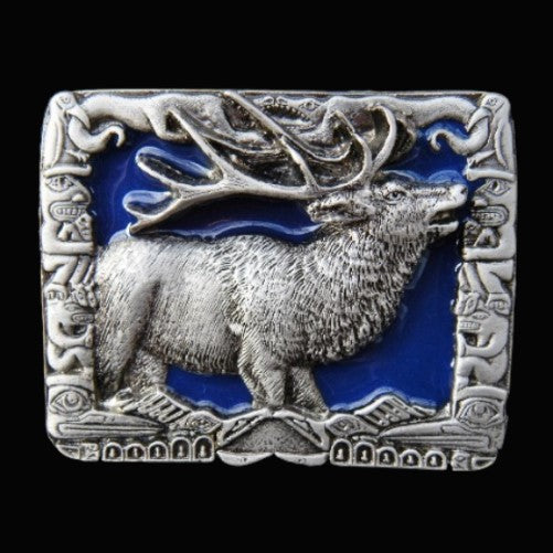 Canada Moose Caribou Elk Big Game Hunter Belt Buckle