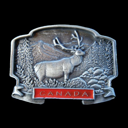 Canada Elks Canadian Rocky Mountains Belt Buckle