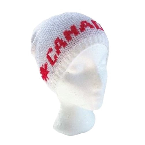 Canada Flag Canadian Maple Leaf White Red Ski Hat Tuque Beanie Chapeau