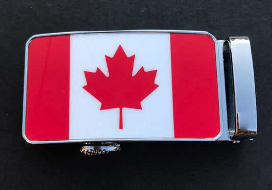 Canada Flag Men's Dressy Red Maple Leaf Belt Buckle