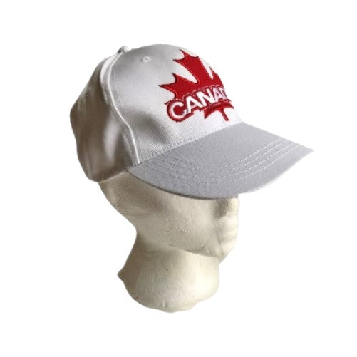 CANADA FLAG SPORTS WHITE TENNIS HAT CAP RED MAPLE LEAF