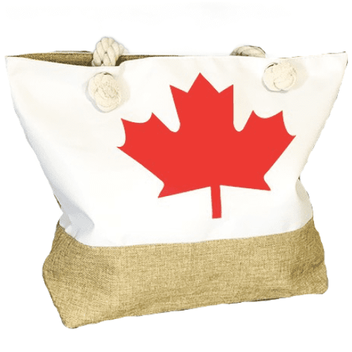 Canada Large Capacity Zipper Handbag Shopping Travel Tote Shoulder Beach Bag