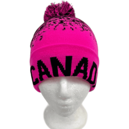 Canadá Rosa Neón Gorro Gorro De Punto Liso Gorro De Esquí Puño Invierno Sólido Cálido Hombres Mujeres