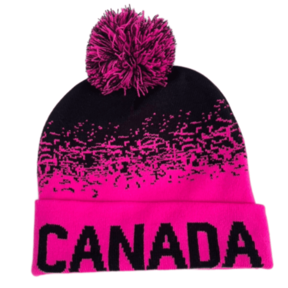 Canada rose néon bonnet uni tricot Ski chapeau manchette hiver solide chaud hommes femmes